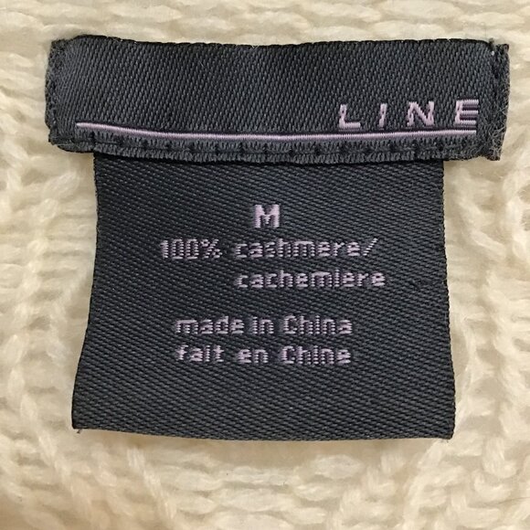 Line Loose Knit Cashmere Deep V 3/4 Sleeve Button Up Cardigan Size M - Picture 7 of 10